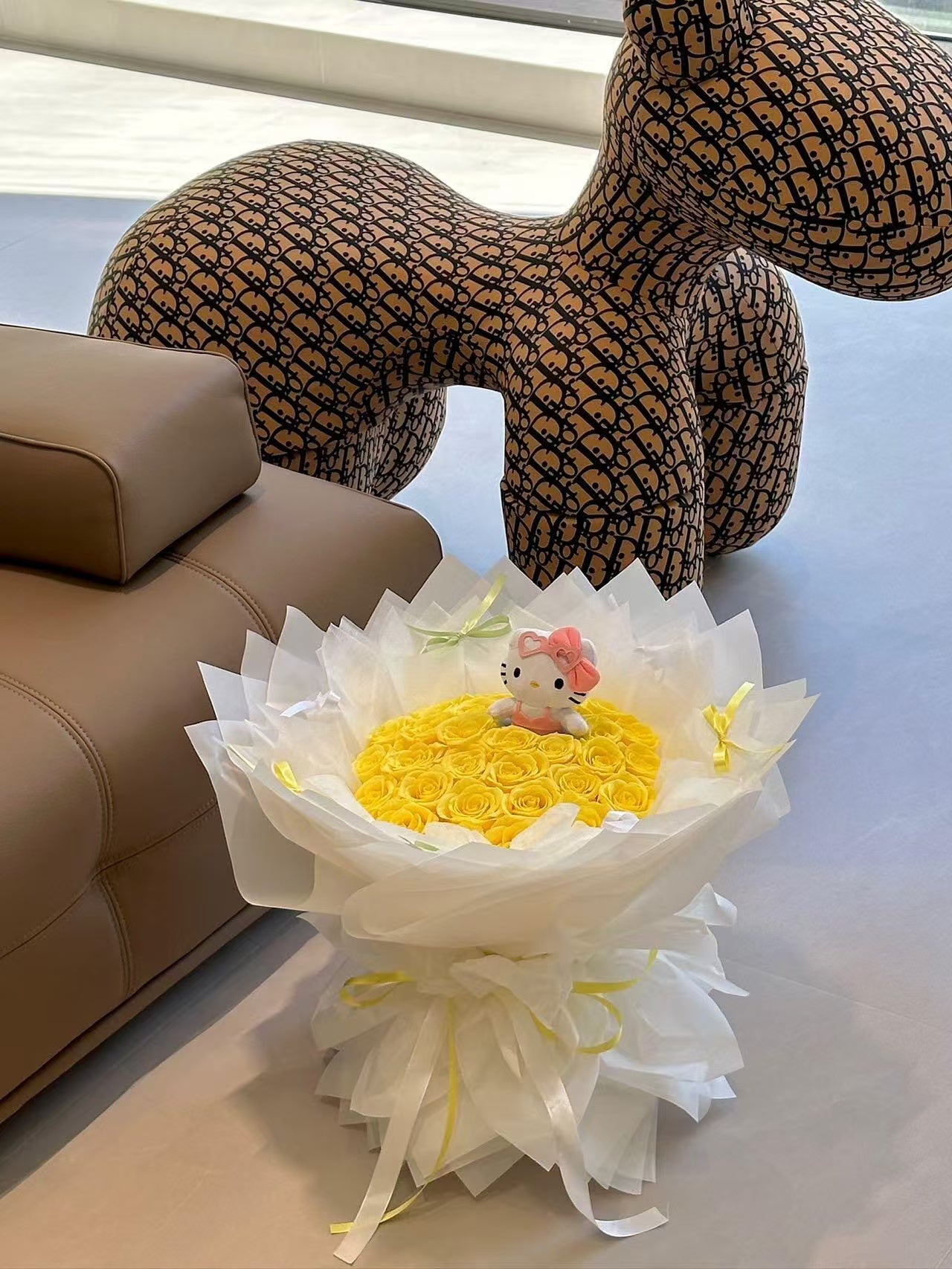 Preserved Rose and Doll Bouquet