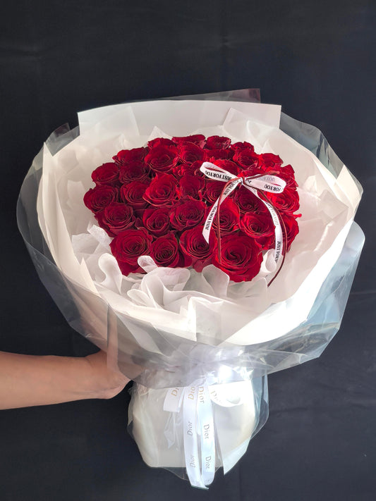 Classic Red Roses Fresh Flower Bouquet