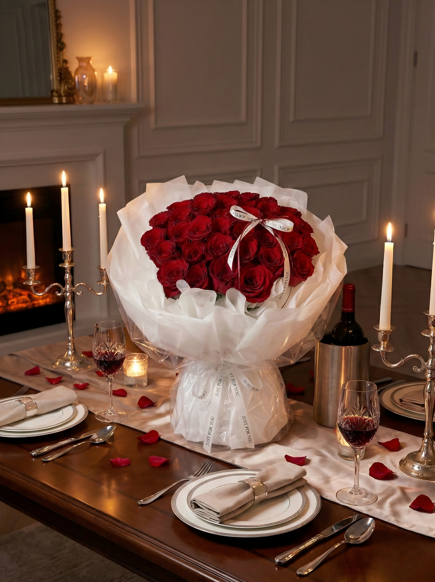 Classic Red Roses Fresh Flower Bouquet - Anniversary & Birthday Gift