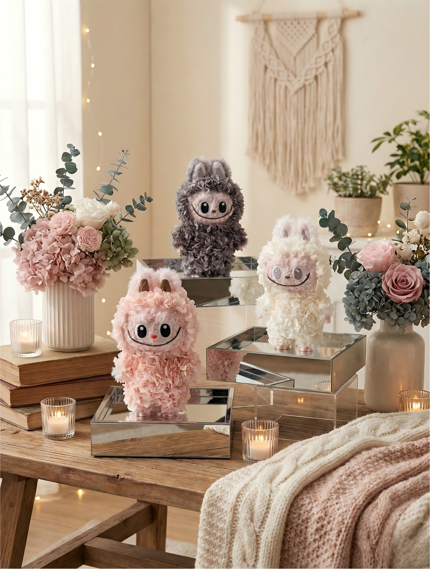Cuddly Preserved Flower LABUBU Ornament β Real Flower That Last Years