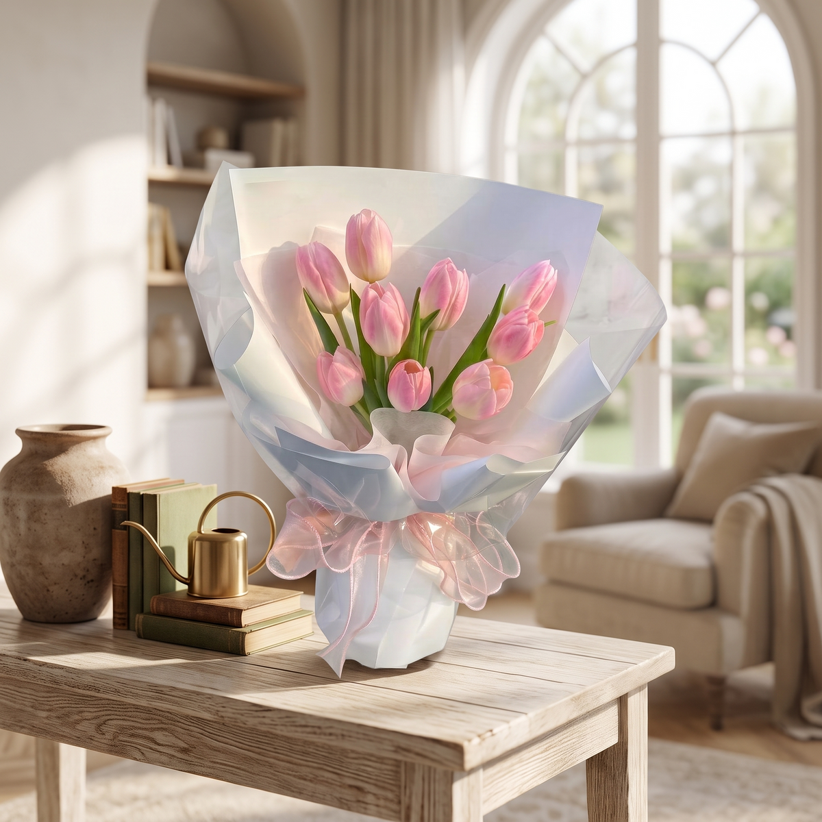 Fresh Pink Tulips Bouquet for Birthday & Anniversary | Local Delivery