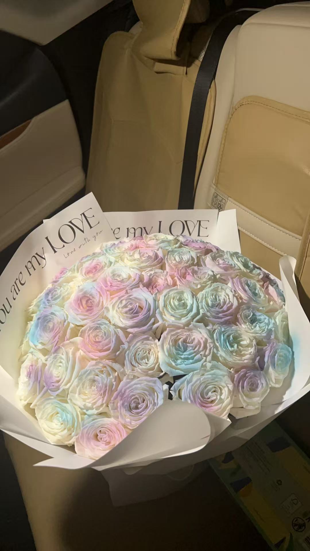 Luxury Pastel Rainbow Rose Bouquet - Fresh Flower Delivery