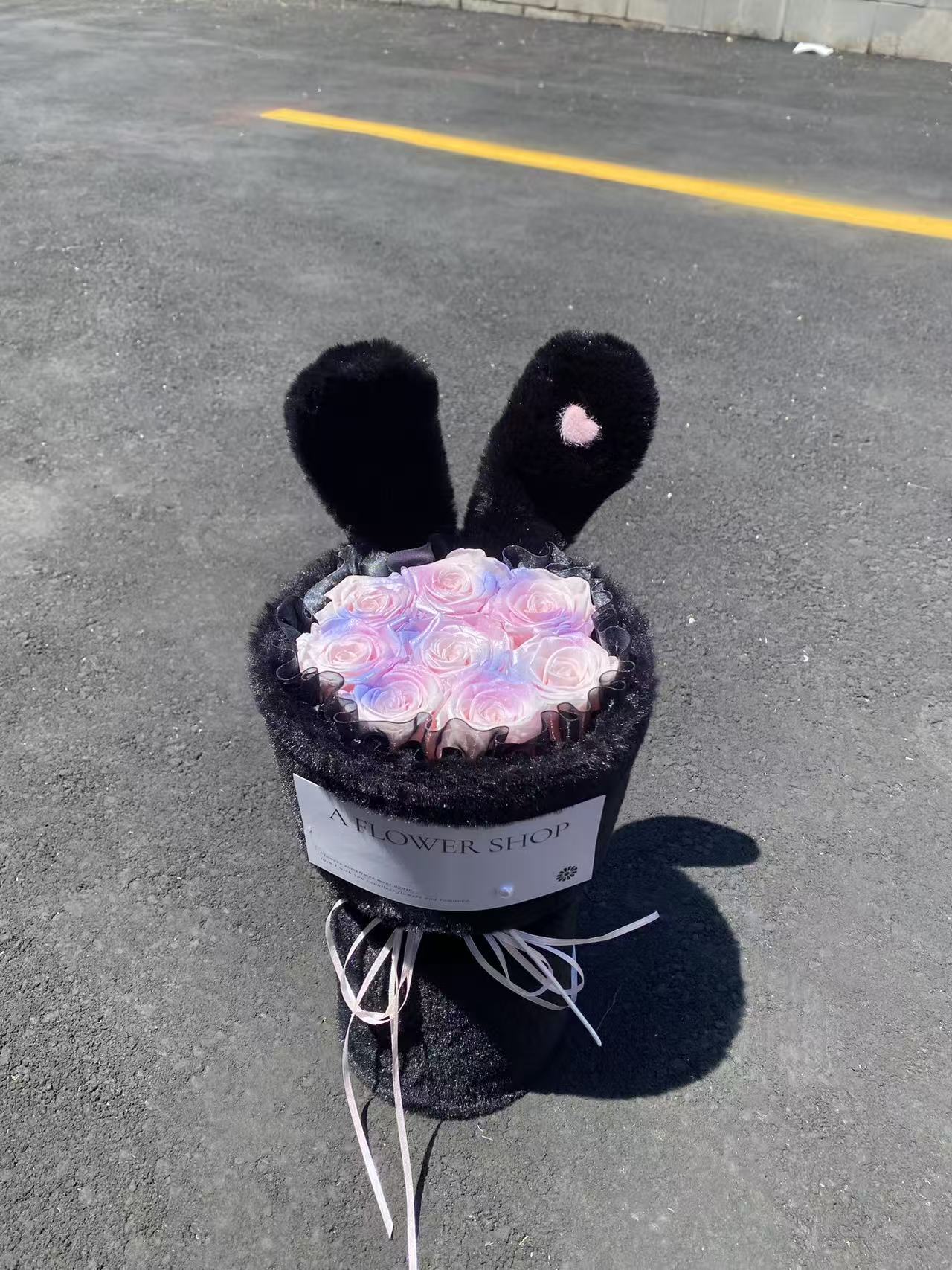 Midnight Elegance: Premium Preserved Flowers - Handcrafted Eternal Rose Bouquet