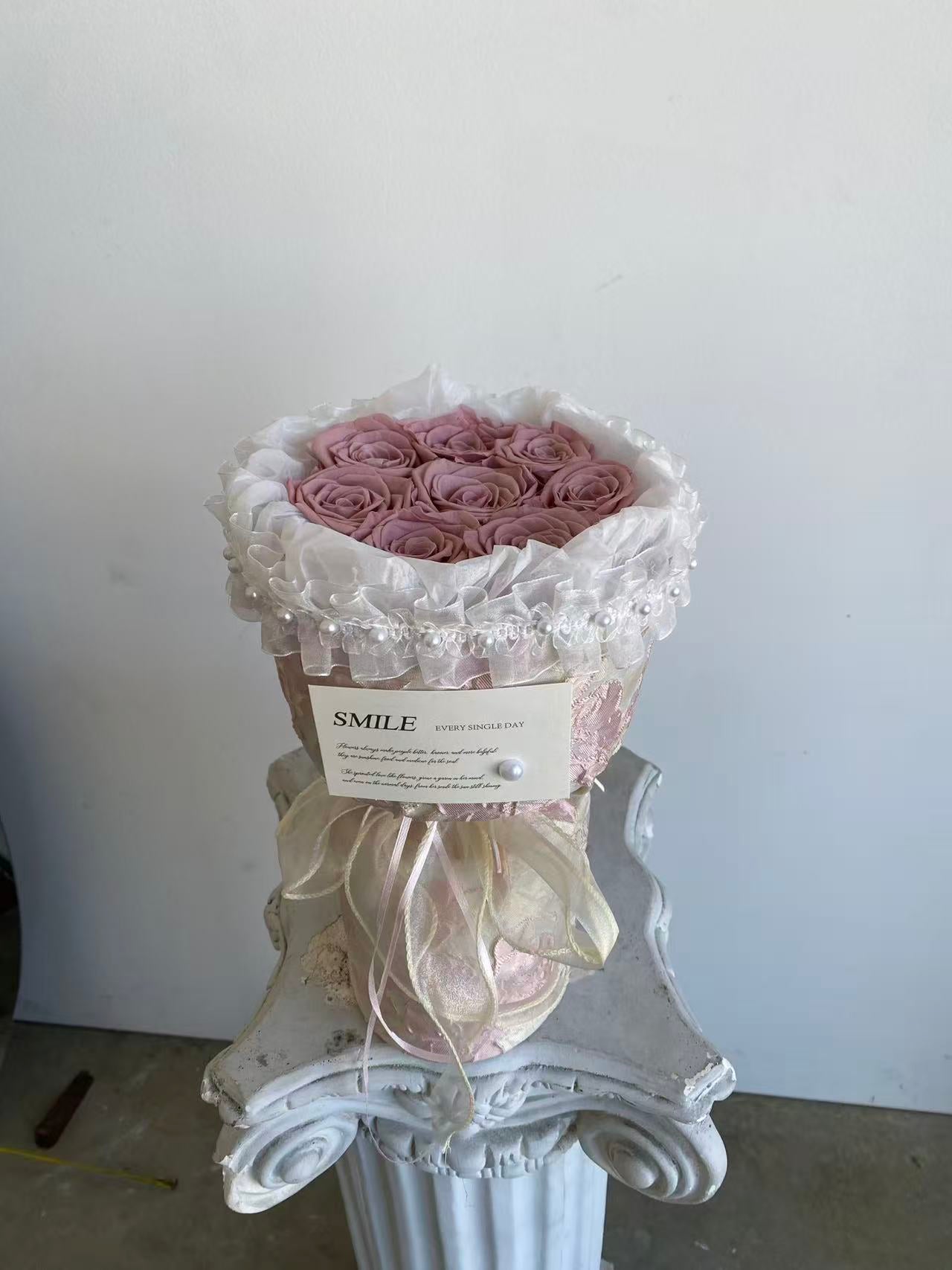 Pink Rose Bouquet - Hand-Tied Luxury Flowers for Birthday, Anniversary - Gift for Her
