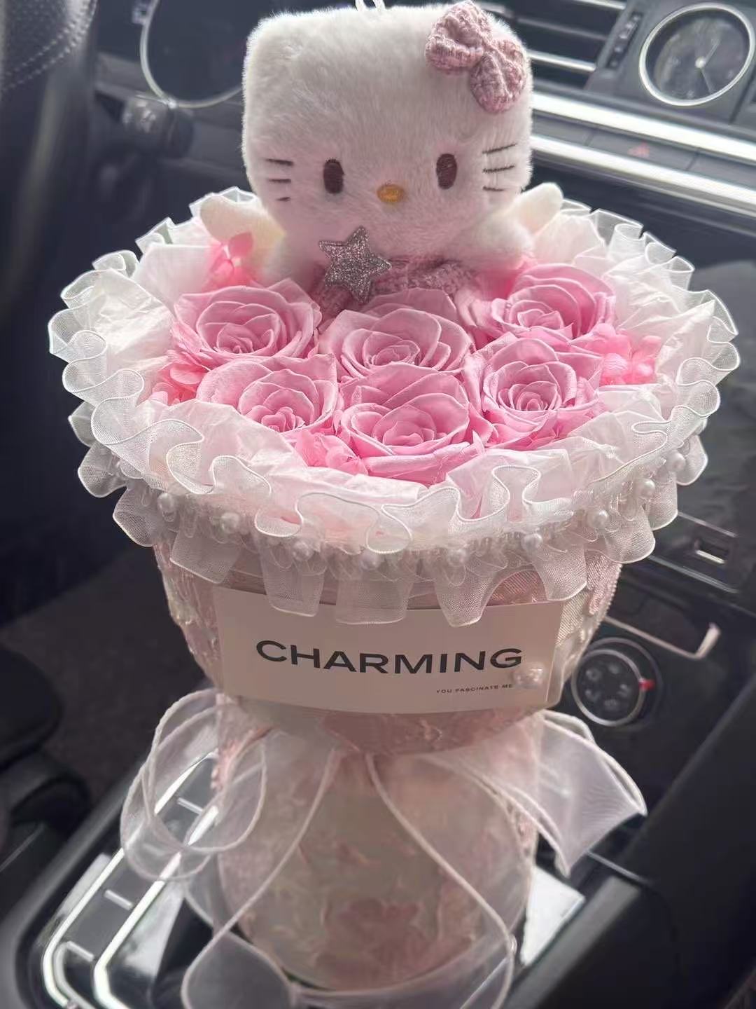 Preserved Rose and Doll Bouquet