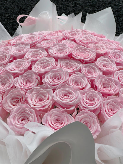 Pink Preserved Rose Bouquet – Luxury Eternal Roses