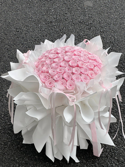 Pink Preserved Rose Bouquet – Luxury Eternal Roses