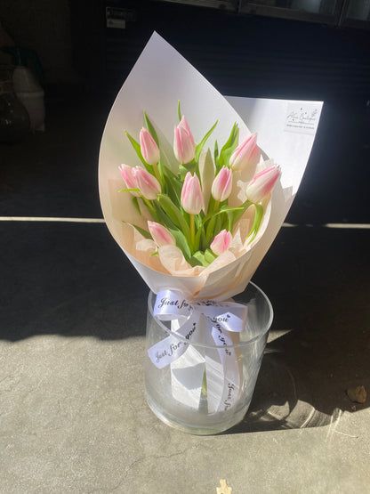 Elegant Pink Tulip Bouquet - Fresh Flower Delivery for Birthdays & Spring