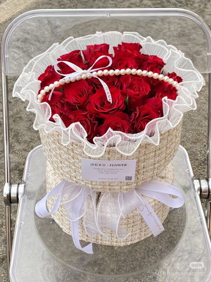 Fresh Red Roses Bouquet Handcrafted Floral Arrangement for Celebrations