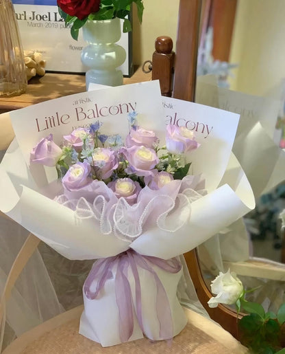 Romantic Purple Rose Bouquet for Anniversary & Birthday - Fresh Floral Delivery