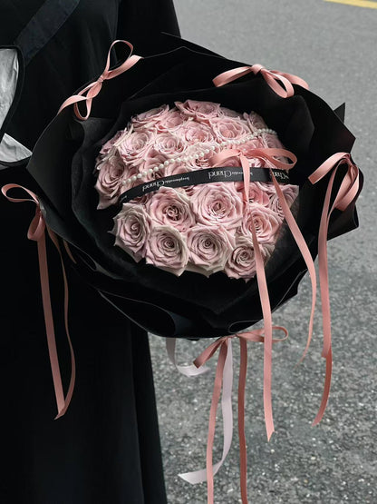 Modern Blush Pink Rose Bouquet - Premium Fresh Flowers