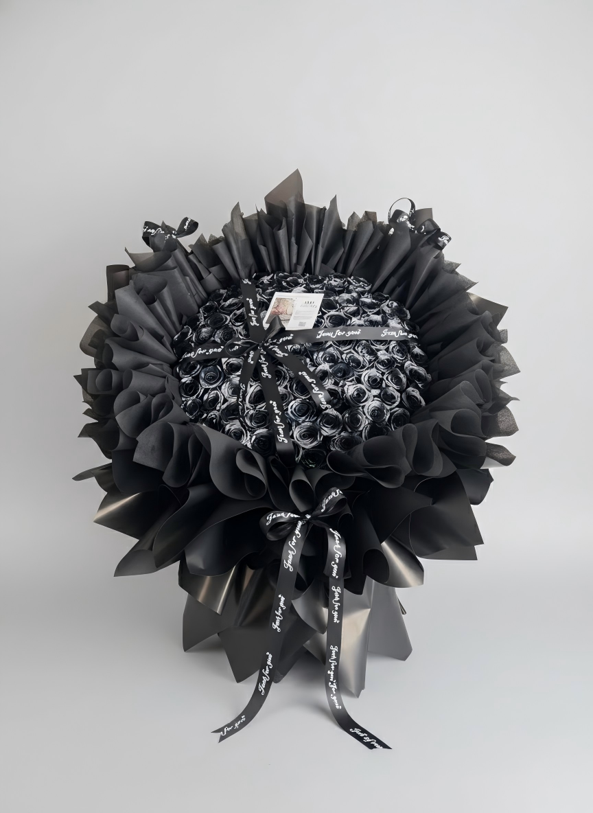 Handmade Black Blue Infinity Roses - Unique Anniversary & Valentine’s Day Gift for Her