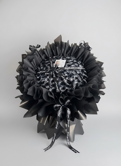 Handmade Black Blue Infinity Roses - Unique Anniversary & Valentine’s Day Gift for Her