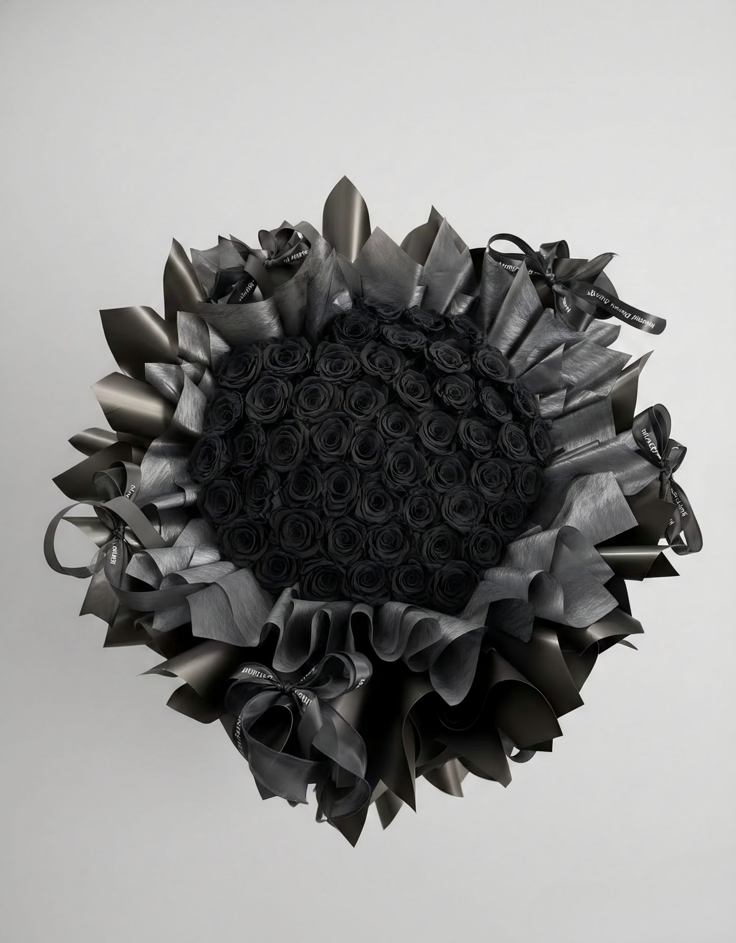 Luxury Eternal Black Rose Bouquet - Large Preserved Flowers for Anniversary