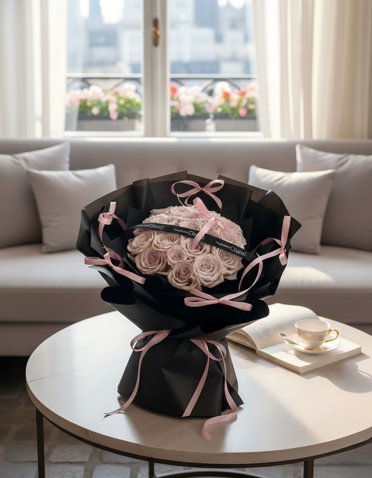 Modern Blush Pink Rose Bouquet - Premium Fresh Flowers