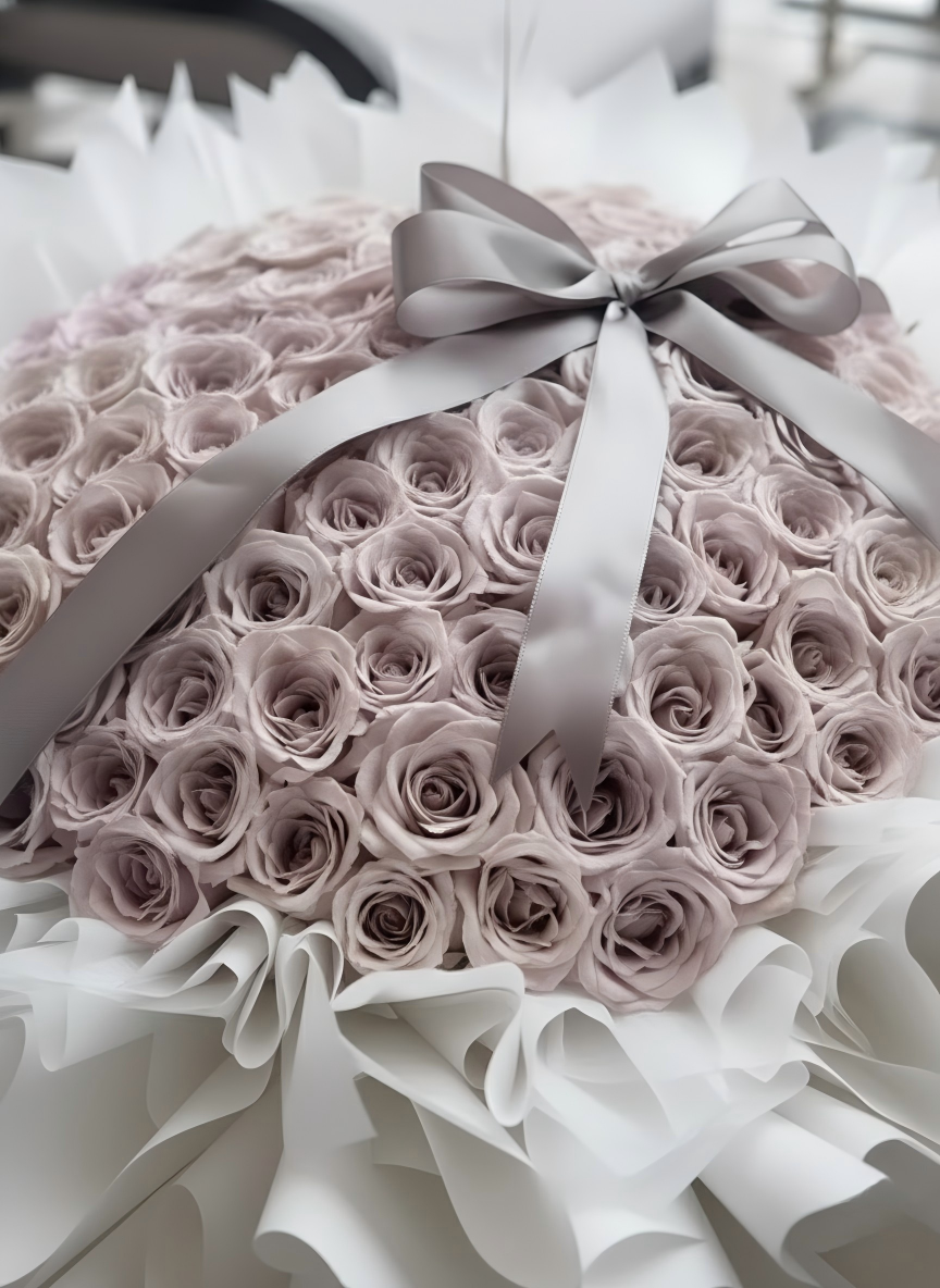 Handcrafted Dusty Pink Preserved Flower Bouquet for Anniversary & Valentine's Day