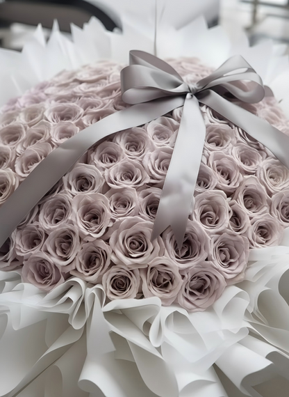 Handcrafted Dusty Pink Preserved Flower Bouquet for Anniversary & Valentine's Day