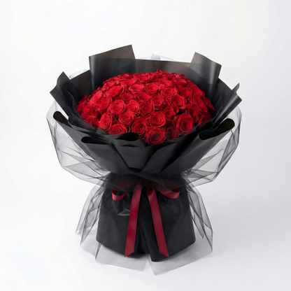 Premium Fresh Red Rose Bouquet – Luxury Romantic Flowers from a Local USA Florist