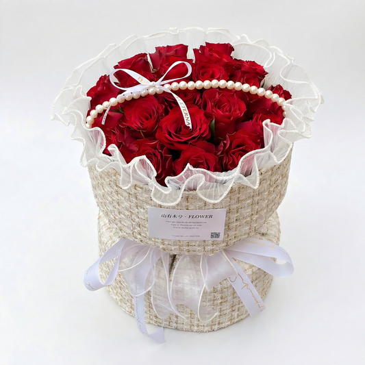 Fresh Red Roses Bouquet Handcrafted Floral Arrangement for Celebrations