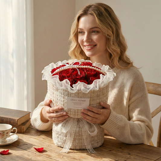 Fresh Red Roses Bouquet Handcrafted Floral Arrangement for Celebrations
