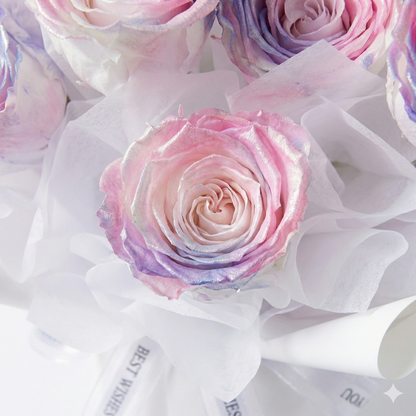 Galaxy Gradient Preserved Roses Bouquet for Valentine's Day & Anniversary