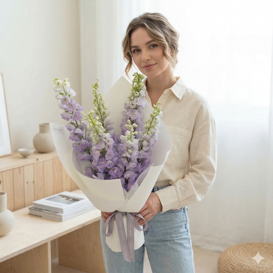 Whimsical Purple Delphinium Flower Arrangement  | Fresh Flower Delivery for Birthdays & Occasions
