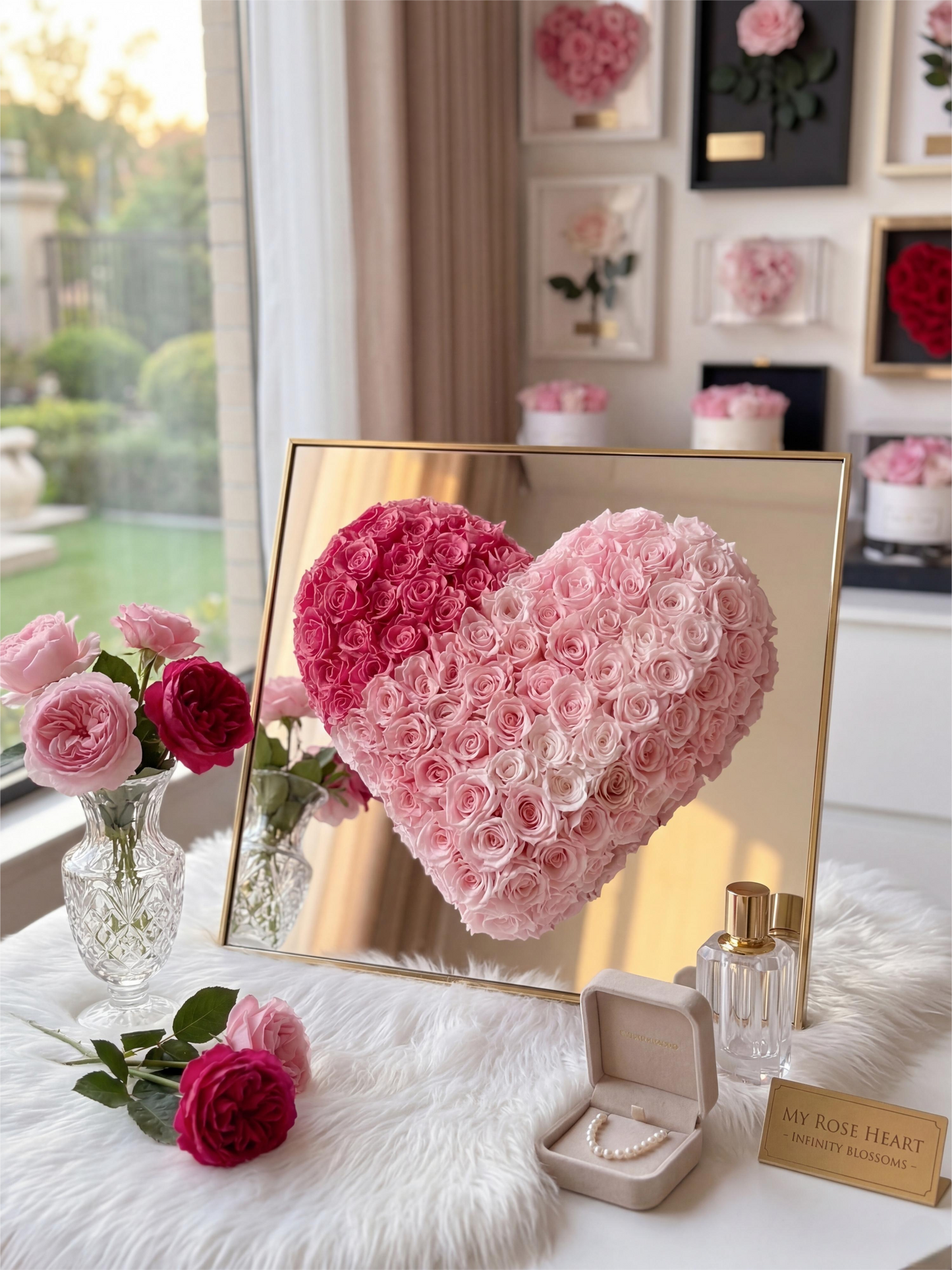"The Eternal Heart" Luxury Preserved Pink Rose Box