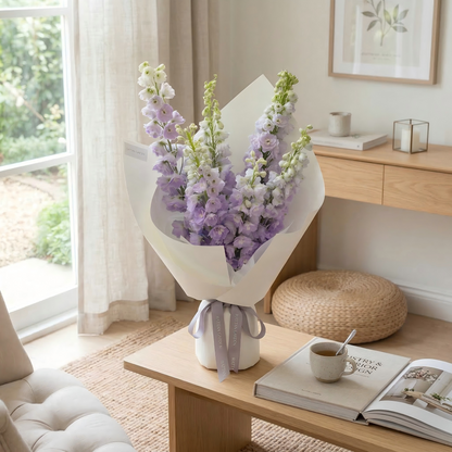Whimsical Purple Delphinium Flower Arrangement  | Fresh Flower Delivery for Birthdays & Occasions