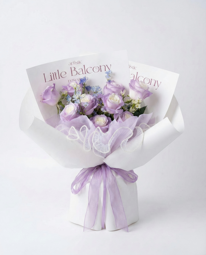 Romantic Purple Rose Bouquet for Anniversary & Birthday - Fresh Floral Delivery