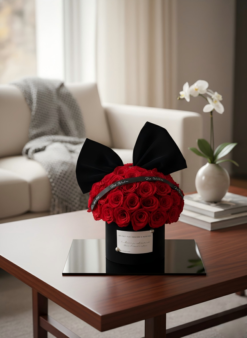 Hand-Arranged Crimson Roses