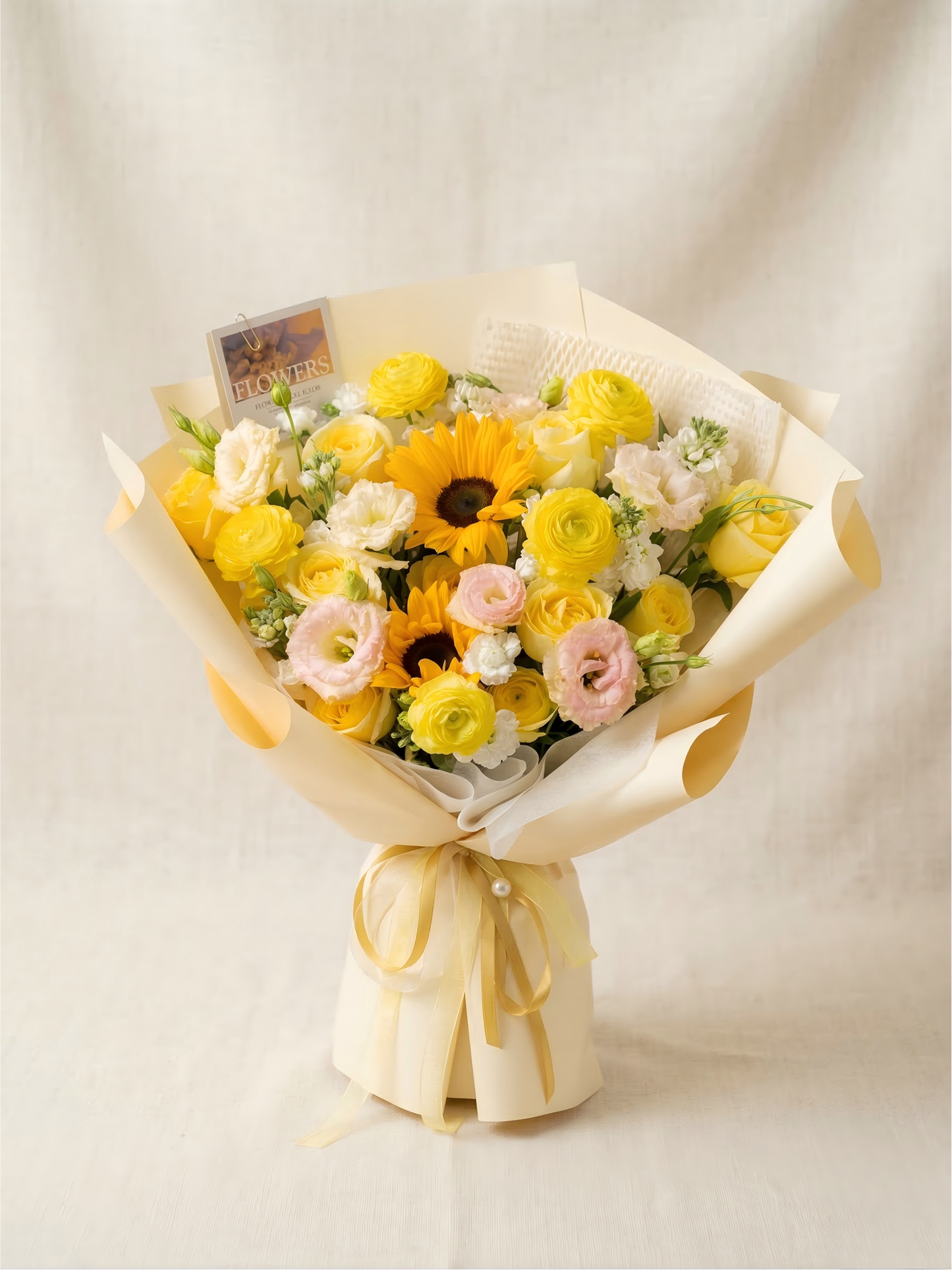 Yellow Sunflower & Rose Bouquet - Fresh Mixed Floral Arrangement for Birthdays & Get Well
