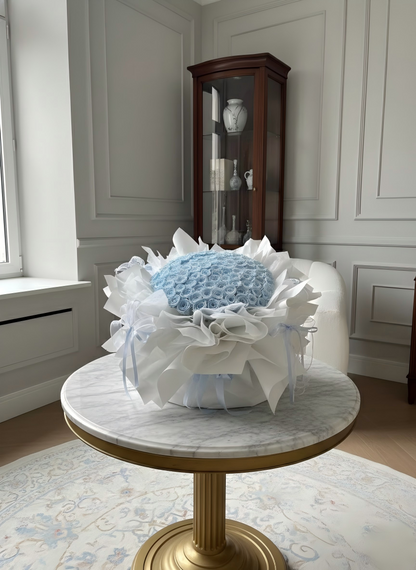 Glacier Blue Rose Bouquet - Premium Preserved Flowers for Birthday & Graduation