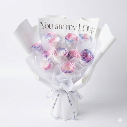 Galaxy Gradient Preserved Roses Bouquet for Valentine's Day & Anniversary