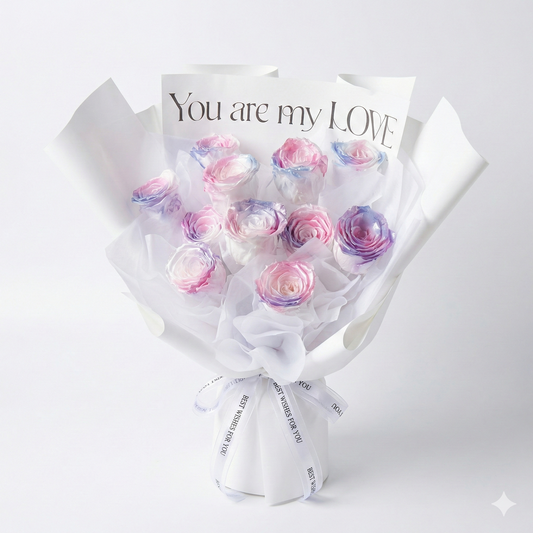 Galaxy Gradient Preserved Roses Bouquet for Valentine's Day & Anniversary