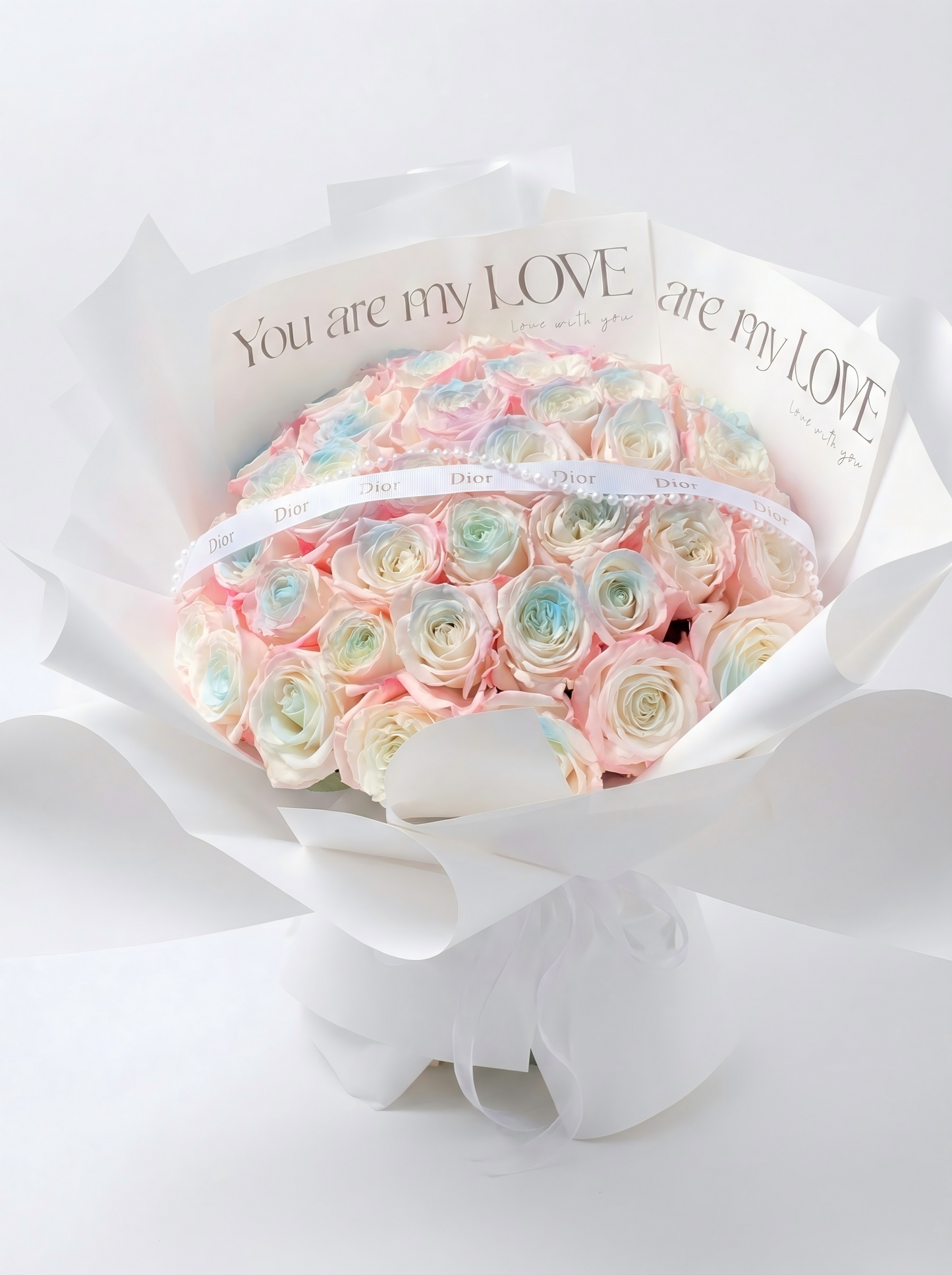 Dreamy Macaron Color Fresh Rose Bouquet - Perfect Anniversary & Birthday Gift