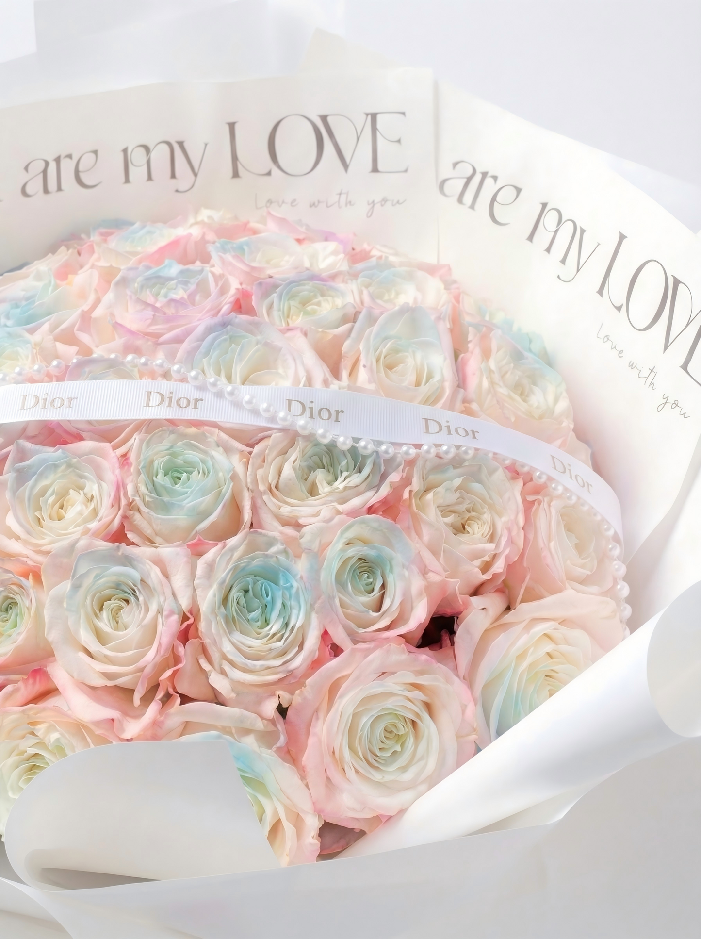 Dreamy Macaron Color Fresh Rose Bouquet - Perfect Anniversary & Birthday Gift