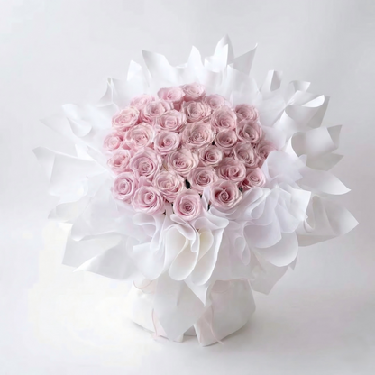 Handcrafted Pink Eternal Rose Bouquet - Romantic Preserved Flowers for Anniversary