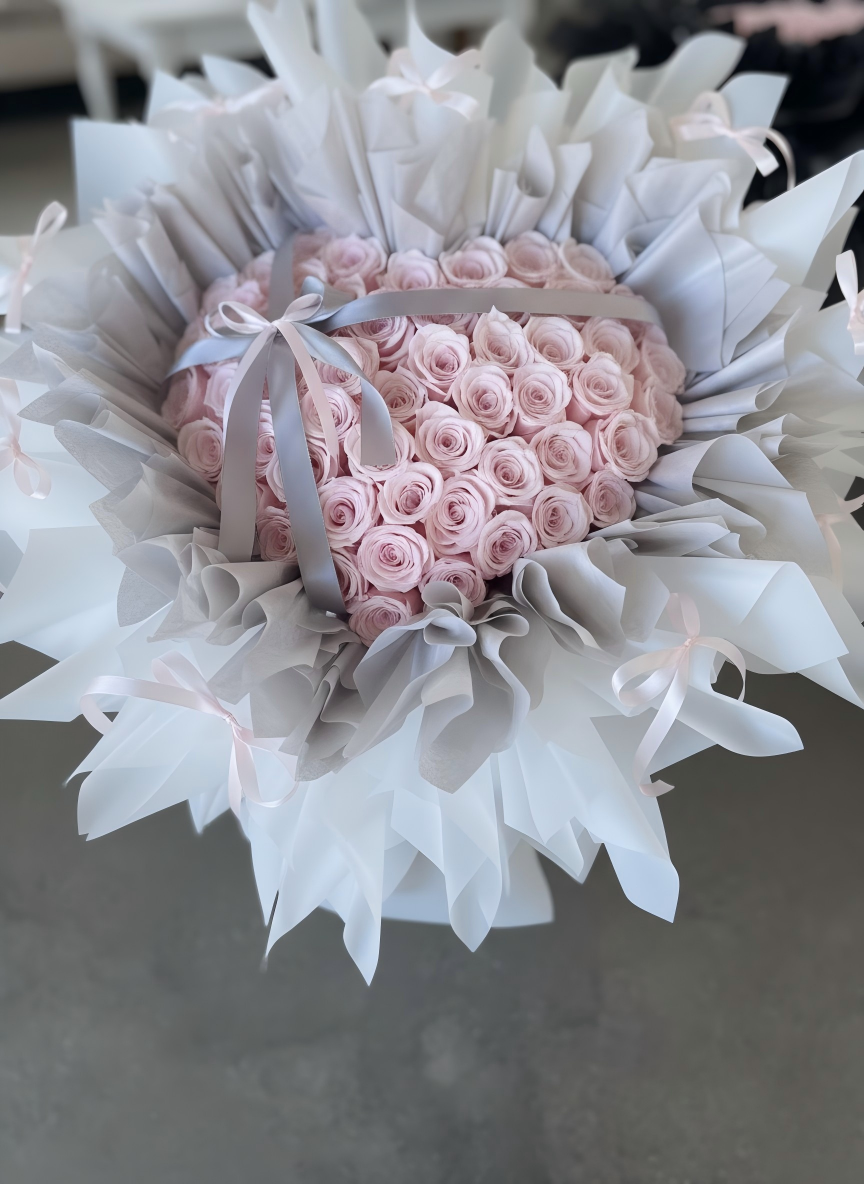 Pink Preserved Rose Bouquet – Luxury Eternal Roses Gift