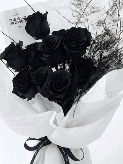 Everlasting Midnight: Luxury Real Preserved Black Roses - Long-Lasting Gift