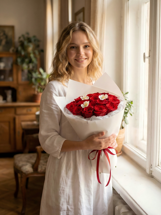 Elegant Preserved Red Rose Bouquet – Luxury Forever Flowers for Timeless Gifts