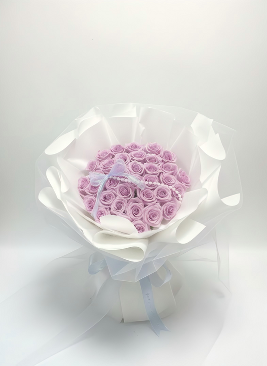Ethereal Purple Rose Bouquet Best Anniversary & Valentine’s Day Gift for Her