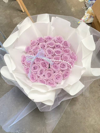 Ethereal Purple Rose Bouquet Best Anniversary & Valentine’s Day Gift for Her