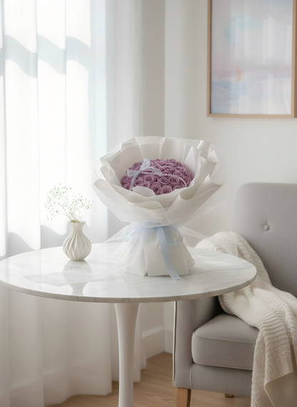 Ethereal Purple Rose Bouquet Best Anniversary & Valentine’s Day Gift for Her