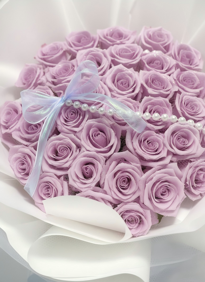 Ethereal Purple Rose Bouquet Best Anniversary & Valentine’s Day Gift for Her