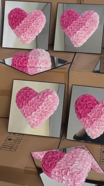 "The Eternal Heart" Luxury Preserved Pink Rose Box